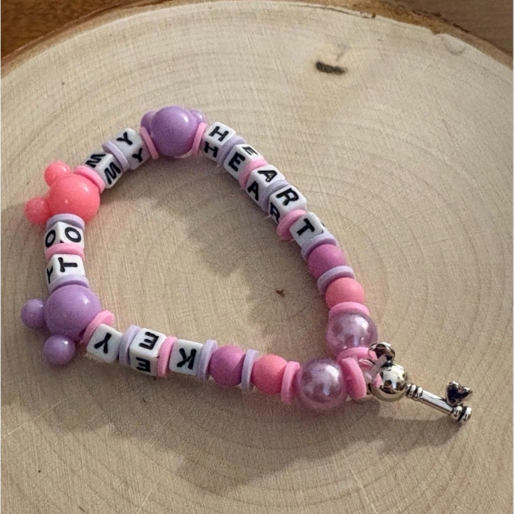 Disney Mickey Inspired “Key to My Heart” Friendship Bracelet-Cute